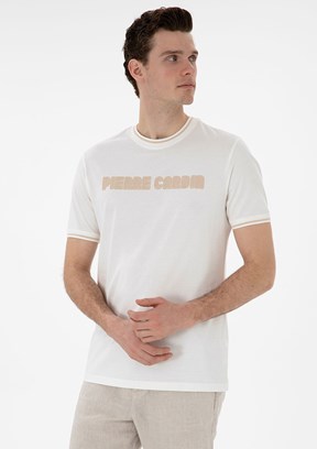 PİERRE CARDİN Beyaz Erkek Regular T-Shirt