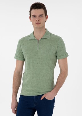 PİERRE CARDİN Yeşil Erkek Slim T-Shirt