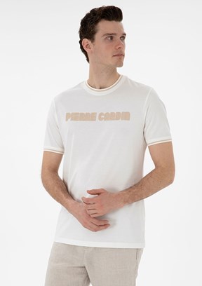 PİERRE CARDİN Beyaz Erkek Regular T-Shirt