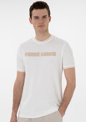 PİERRE CARDİN Beyaz Erkek Regular T-Shirt