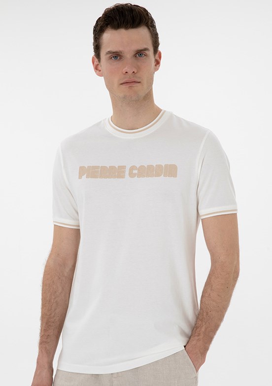 PİERRE CARDİN Beyaz Erkek Regular T-Shirt