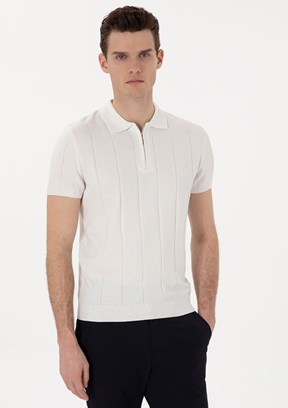 PİERRE CARDİN Beyaz Erkek Slim Kazak