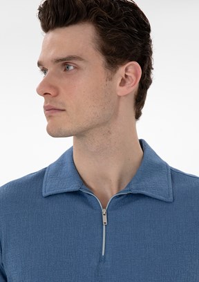 PİERRE CARDİN Mavi Erkek Slim T-Shirt