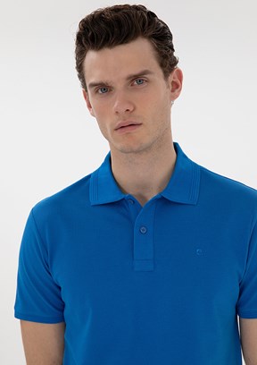 PİERRE CARDİN Mavi Erkek Slim T-Shirt