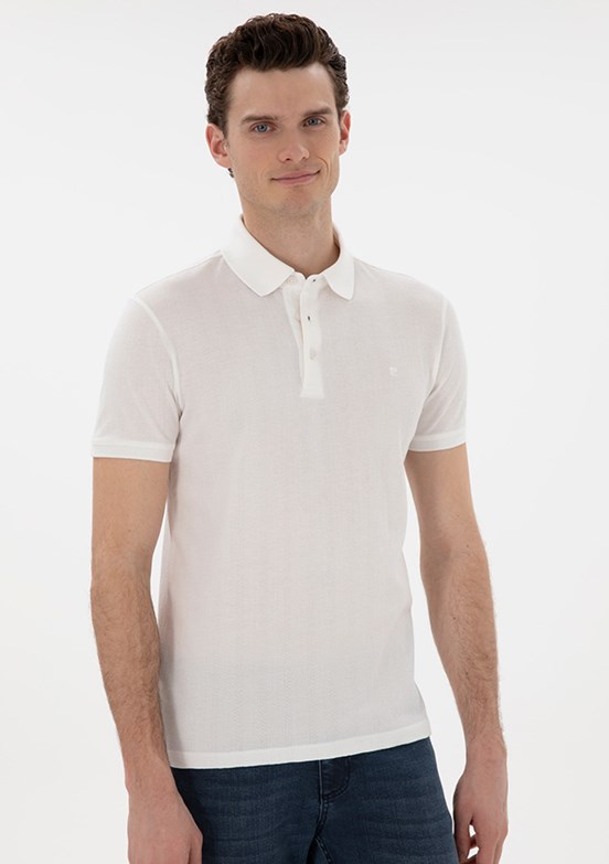 PİERRE CARDİN Beyaz Erkek Slim T-Shirt