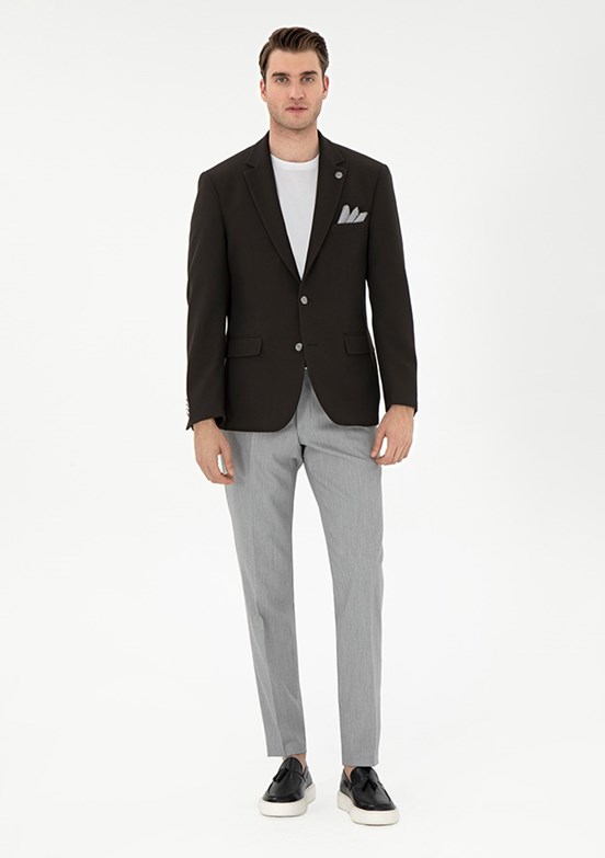 PİERRE CARDİN Gri Erkek Slim Pantolon