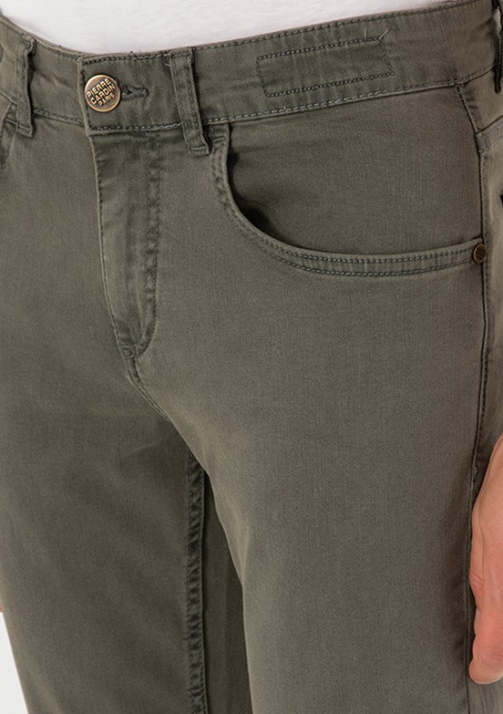PİERRE CARDİN Yeşil Erkek Slim Jean Pantolon