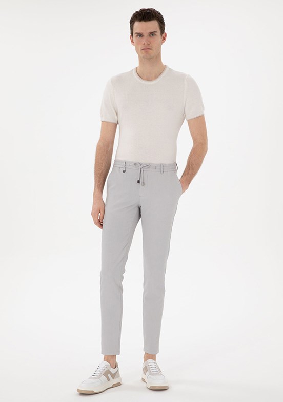 PİERRE CARDİN Gri Erkek Basic Pantolon