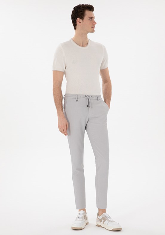 PİERRE CARDİN Gri Erkek Basic Pantolon