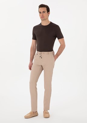 PİERRE CARDİN Bej Erkek Basic Pantolon