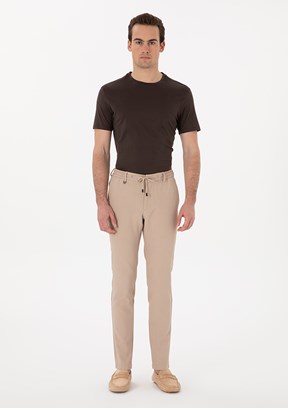 PİERRE CARDİN Bej Erkek Basic Pantolon