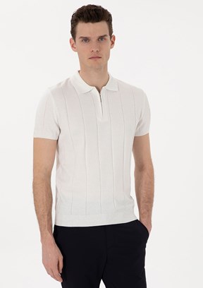 PİERRE CARDİN Beyaz Erkek Slim Kazak