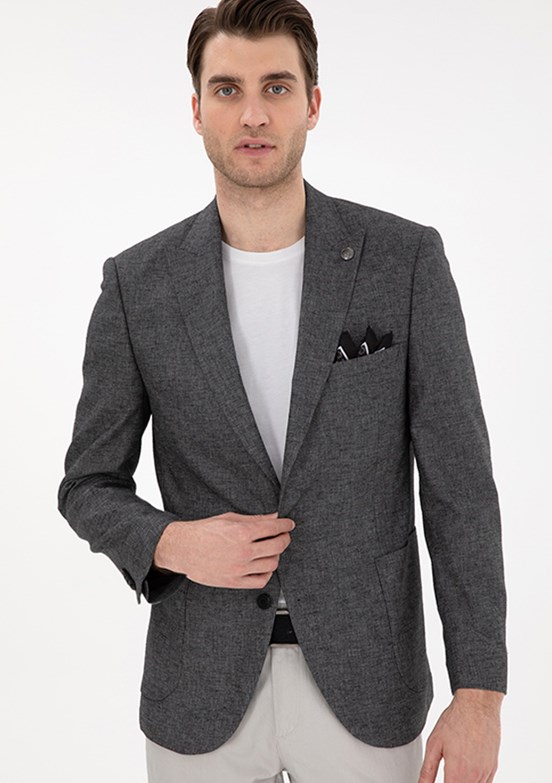 PİERRE CARDİN Antrasit Erkek Slim Ceket