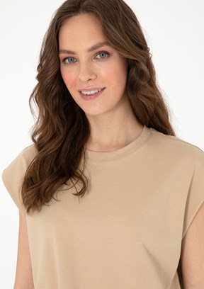 PIERRE CARDIN Bej Kadın Comfort T-Shirt