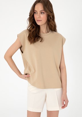 PIERRE CARDIN Bej Kadın Comfort T-Shirt