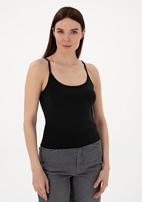 PİERRE CARDİN - Kadın Siyah Polo Yaka T-Shirt