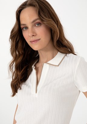 PIERRE CARDIN Beyaz Kadın Slim T-shirt