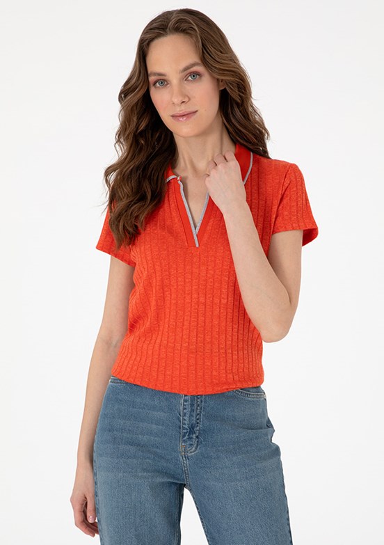 PIERRE CARDIN Kırmızı Kadın Slim T-shirt
