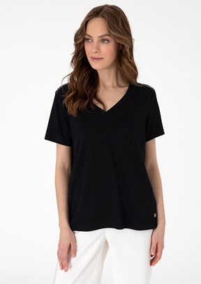 PIERRE CARDIN Siyah Kadın Regular T-Shirt
