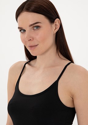 PIERRE CARDIN Siyah Kadın Polo Yaka T-shirt