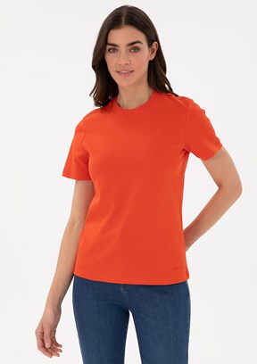 PIERRE CARDIN Kırmızı Kadın Bisiklet Yaka T-shirt