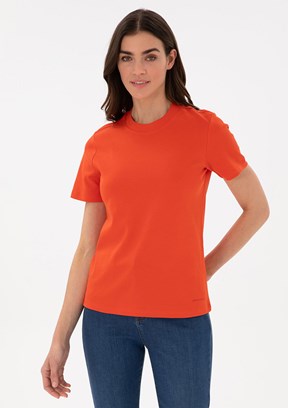 PIERRE CARDIN Kırmızı Kadın Bisiklet Yaka T-shirt