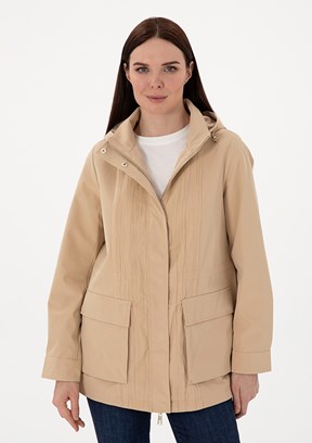 PIERRE CARDIN Bej Kadın Basic Kaban
