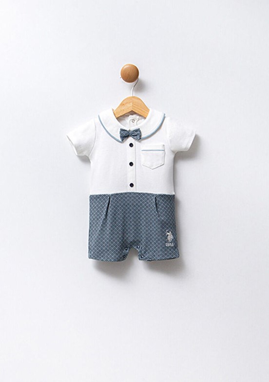 US POLO ASSN Beyaz Erkek Bebek Tulum Elbise