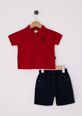 US POLO ASSN Kırmızı Erkek Bebek Eşofman Takımı