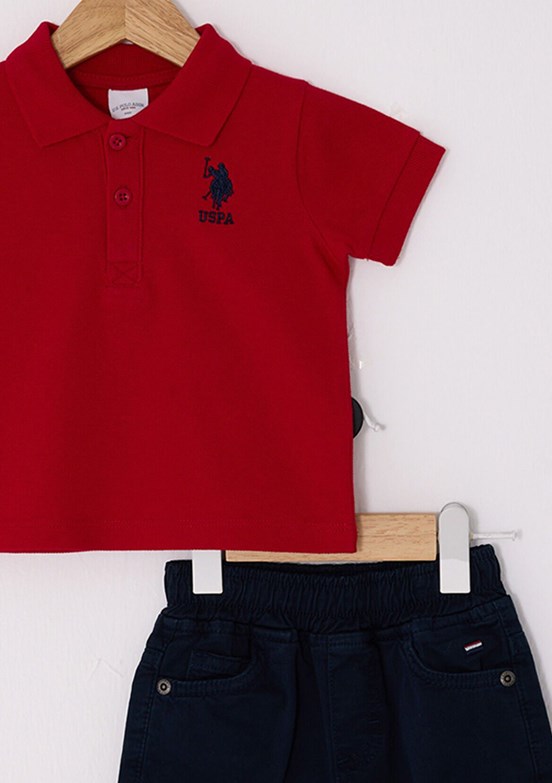 US POLO ASSN Kırmızı Erkek Bebek Eşofman Takımı