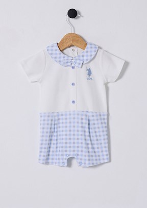 US POLO ASSN Beyaz Erkek Bebek Tulum Elbise