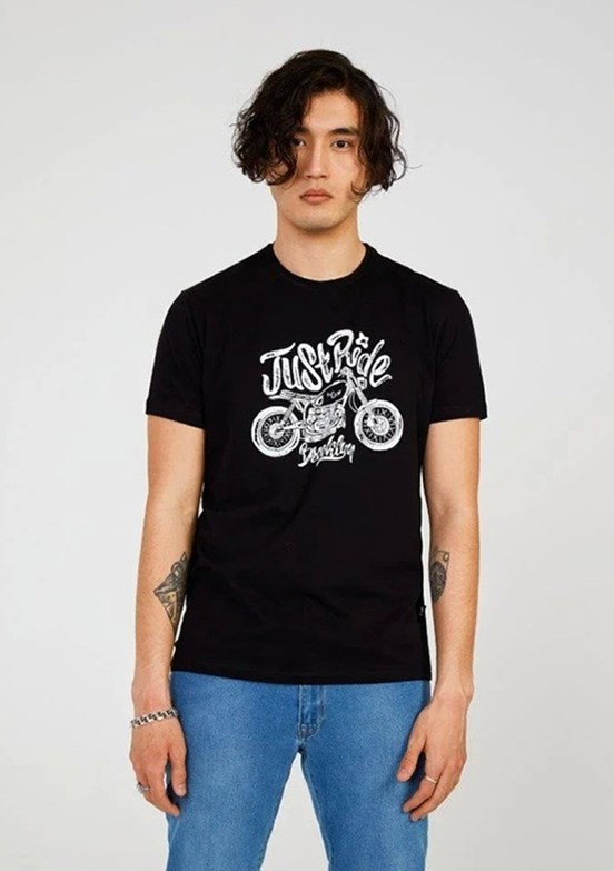 THE CROW Ride - TC7121 Erkek Siyah Baskılı T-Shirt