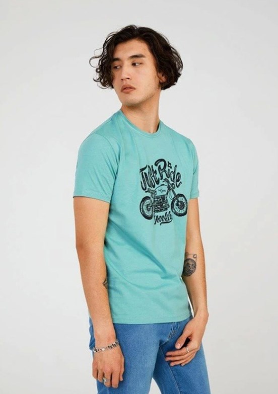 THE CROW Ride - TC7121 Erkek Yeşil Baskılı T-Shirt