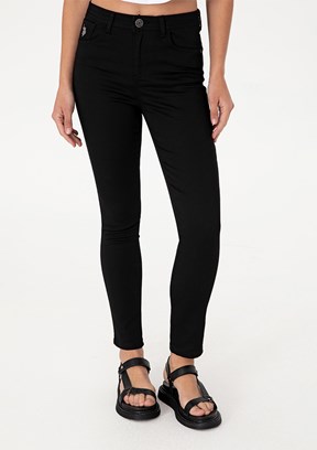US POLO ASSN Siyah Kadın Oversize Pantolon