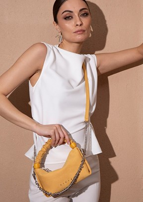 SiSLEY - SLY_173 Kadın Sarı El Çantası