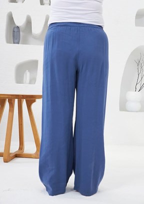 RMG İndigo Kadın Beli Lastikli Geniş Paça Pantolon