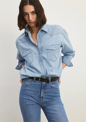 MAVİ Patricia Classic Denim Kadın Buz Mavi Jean Gömlek