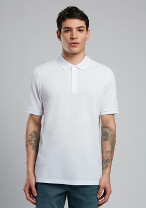 LEE COOPER Twins Beyaz Erkek Polo Yaka T-shirt