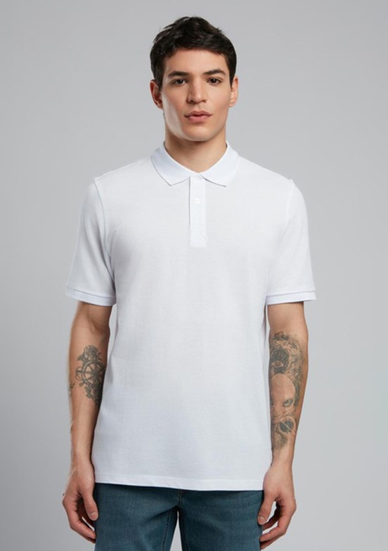 LEE COOPER Twins Beyaz Erkek Polo Yaka T-shirt