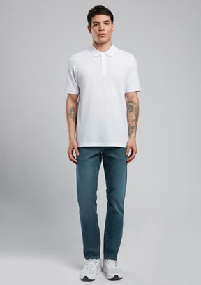 LEE COOPER Twins Beyaz Erkek Polo Yaka T-shirt