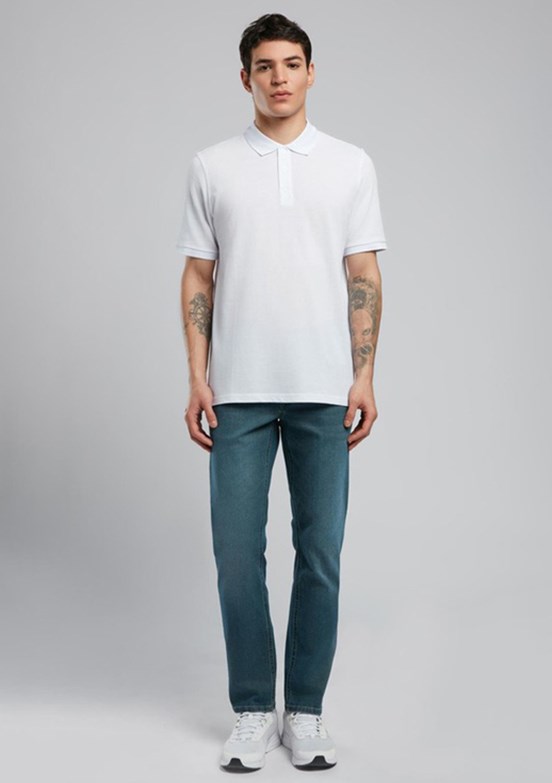LEE COOPER Twins Beyaz Erkek Polo Yaka T-shirt