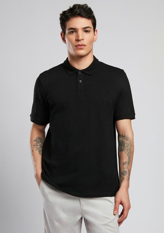 LEE COOPER Twins Siyah Erkek Polo Yaka T-shirt