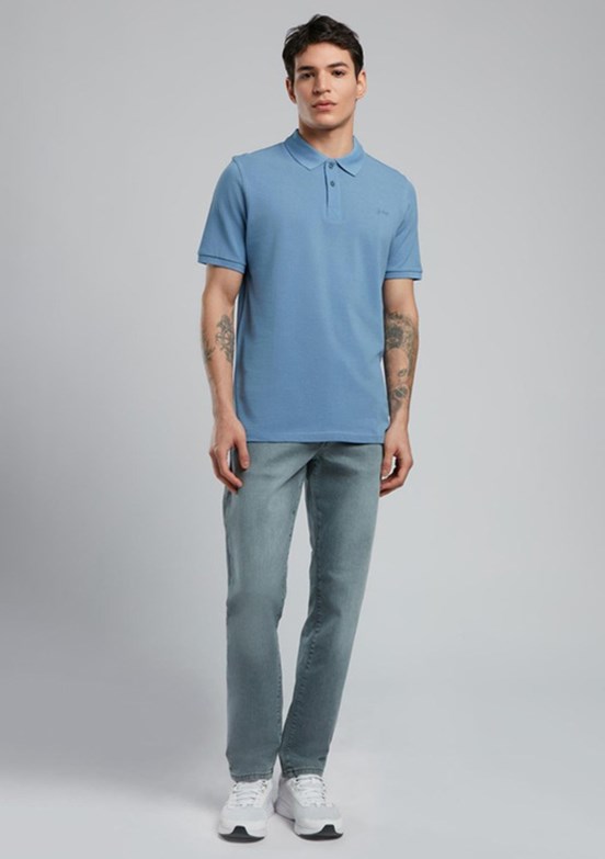 LEE COOPER Twins Açık Mavi Erkek Polo Yaka T-shirt