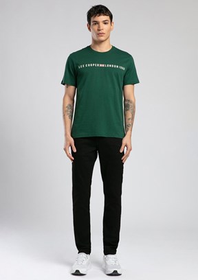 LEE COOPER Stew Zümrüt Erkek O Yaka T-shirt