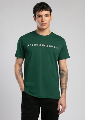 LEE COOPER Stew Zümrüt Erkek O Yaka T-shirt