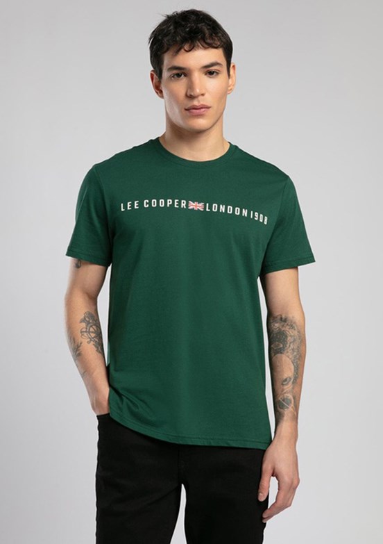 LEE COOPER Stew Zümrüt Erkek O Yaka T-shirt