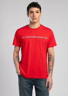 LEE COOPER Stew Kırmızı Erkek O Yaka T-shirt