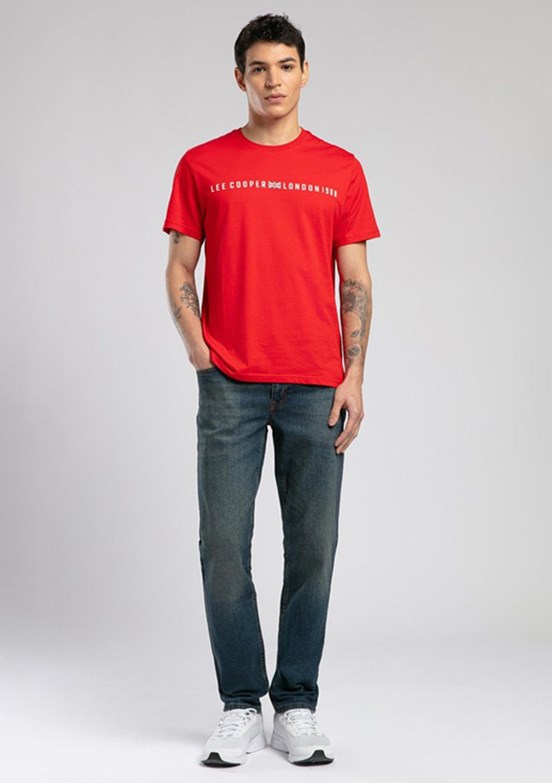 LEE COOPER Stew Kırmızı Erkek O Yaka T-shirt