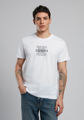 LEE COOPER Bart Beyaz Erkek O Yaka T-shirt