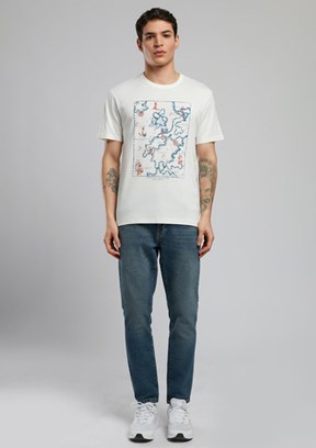 LEE COOPER Capela Ekru Erkek O Yaka T-shirt